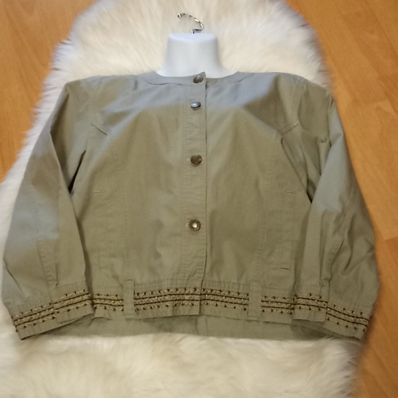 Hearts of Palm Cotton Beaded Jacket- Size 14 - Picture 7 of 12